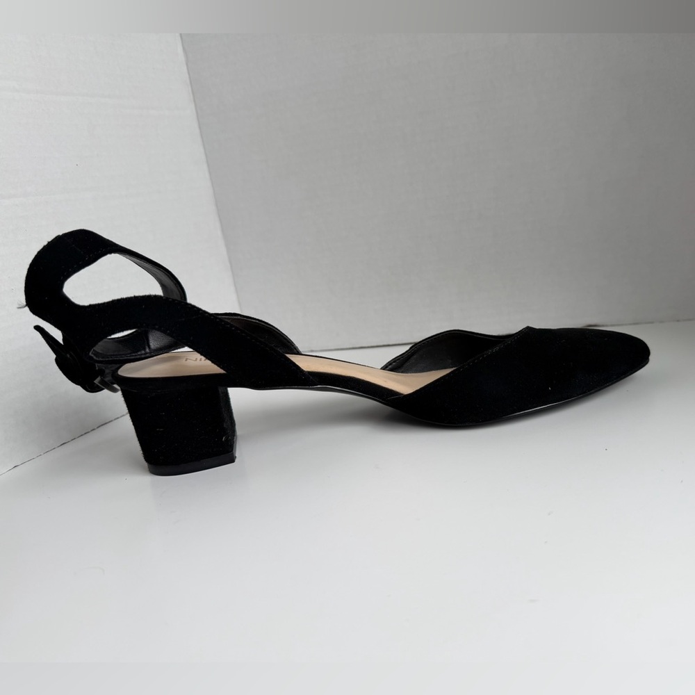 Black Nine West Women’s Pump Ankle Strap Low Block Heel Size 9 - Picture 6 of 10